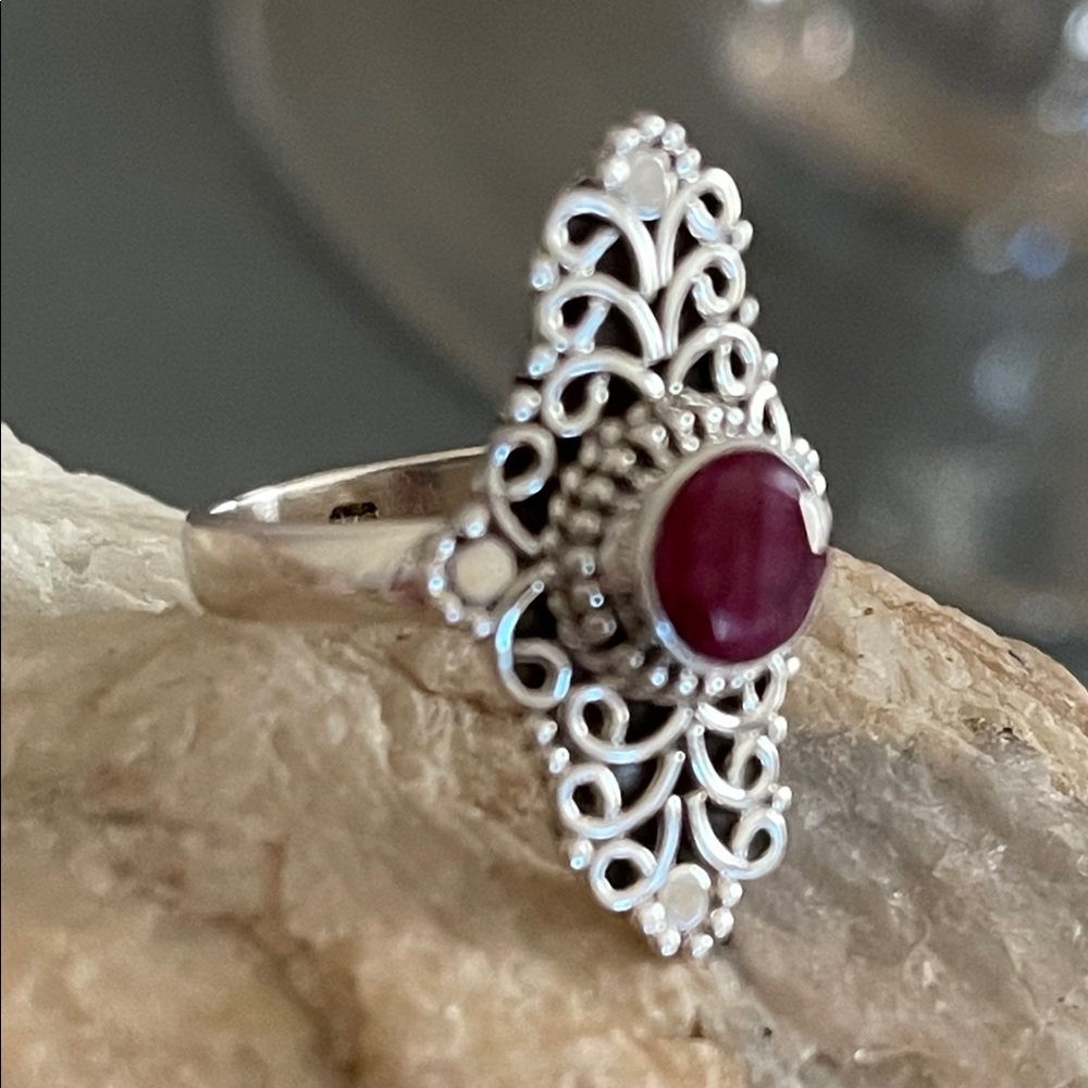 New ⭐️ Ruby Sterling Silver Ring - Picture 5 of 11